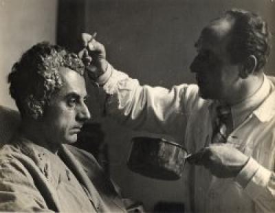 Man Ray Self Portrait - Casting of Life Mask with Paul Hamann, Paris 1933