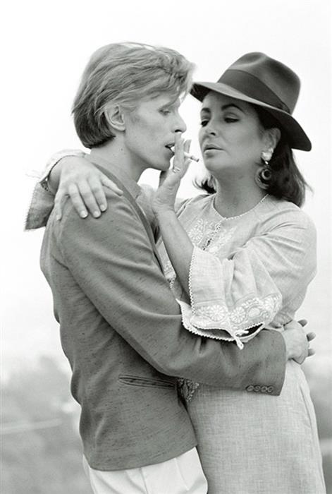 David Bowie and Elizabeth Taylor, Beverley Hills, 1975,