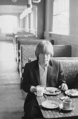 Brian Jones having breakfast in the BBC Studio cafe, 1963 