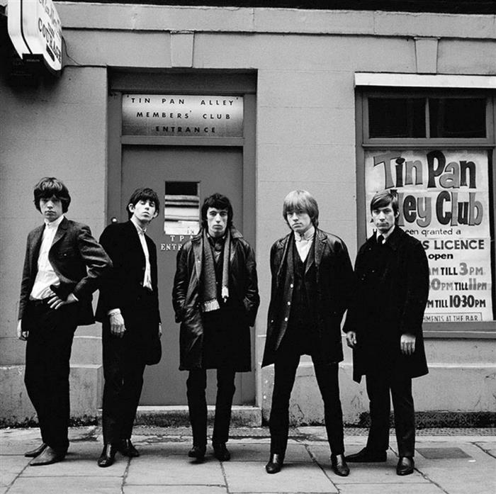 Rolling Stones outside Tin Pan Alley Club