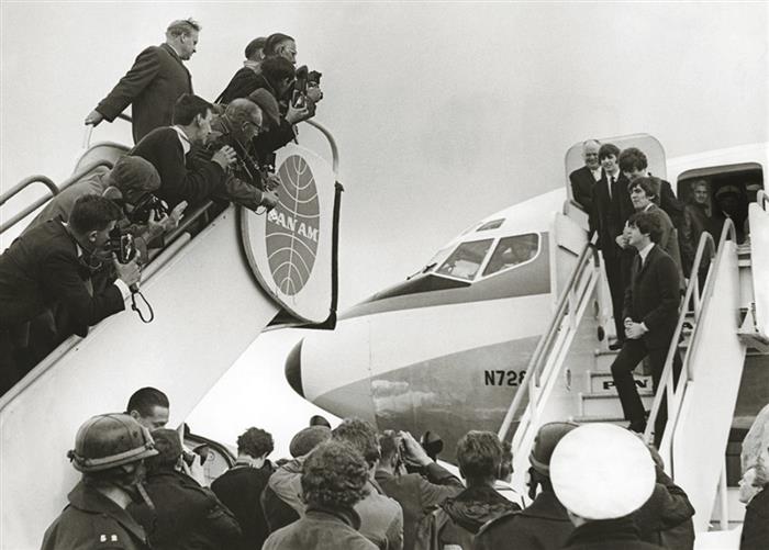 The Beatles at Heathrow Airport 1964