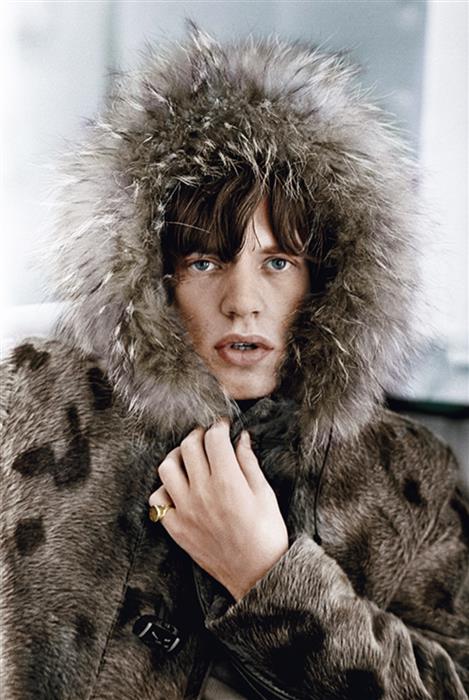 Mick Jagger in Parka Colourised Signed 