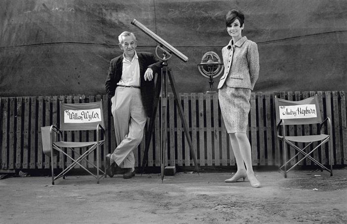 Audrey Hepburn and William Wyler 1966