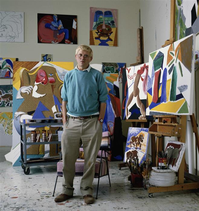 David Hockney in his studio, 1988