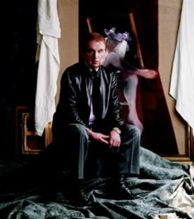 Francis Bacon in his studio, 1989