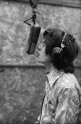 Mick Jagger in the recording studio