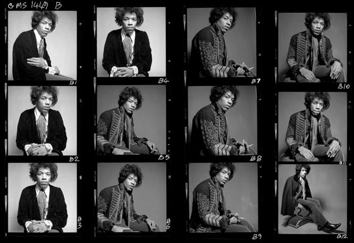 Jimi Hendrix Contact Sheet 1967