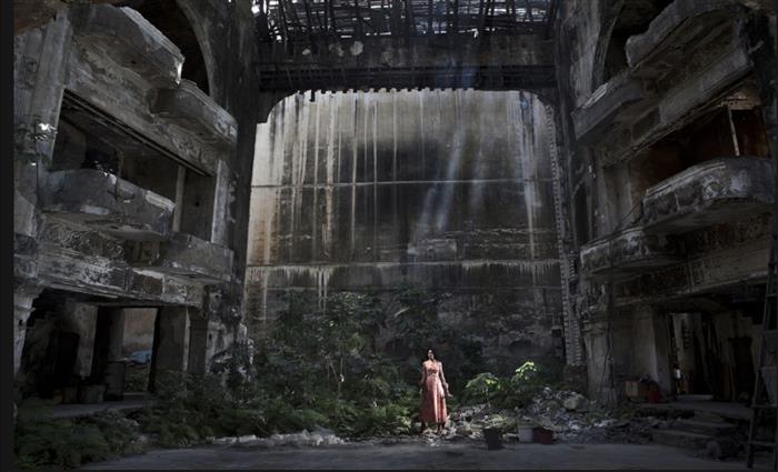 She Is Cuba  , crumbling  walls and interior of Havana Cinemas