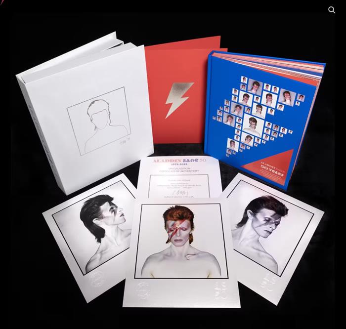 SPECIAL LIMITED EDITION ANNIVERSARY BOX SET - Aladdin Sane 50 Years Book + 3 Fine Art Prints
